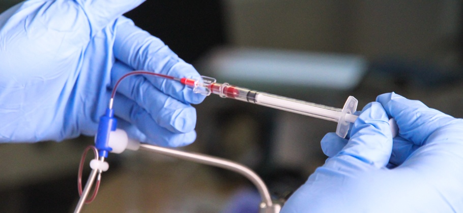 blood sampling outside the cage